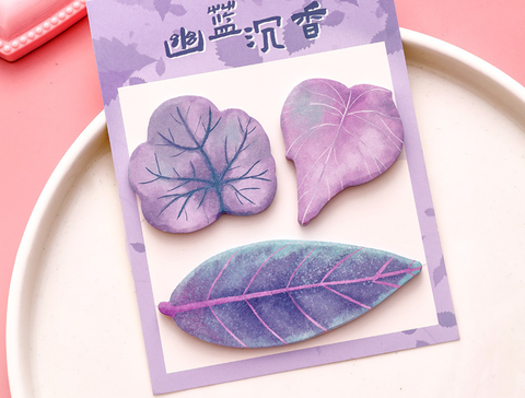 Watercolor Leaf Sticky Note Set