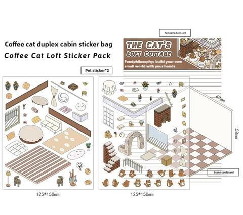 The Cat's Loft Cottage 3D Sticker Room