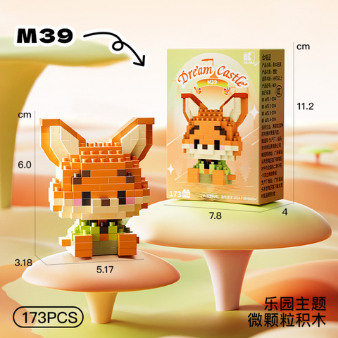 Orange Fox Dream Castle Building Block