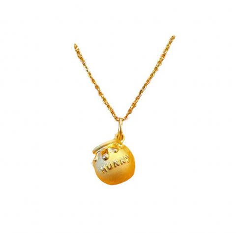 Pooh Hunny Pot Gold Necklace