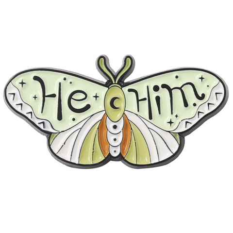 He/Him Luna Moth Pin