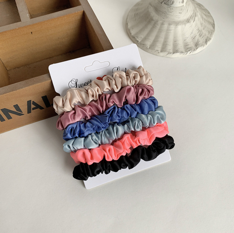 Satin 6 Set Hair Scrunchie