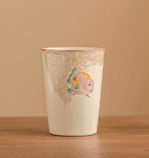 Pink Goldfish Ceramic Cup 250ml