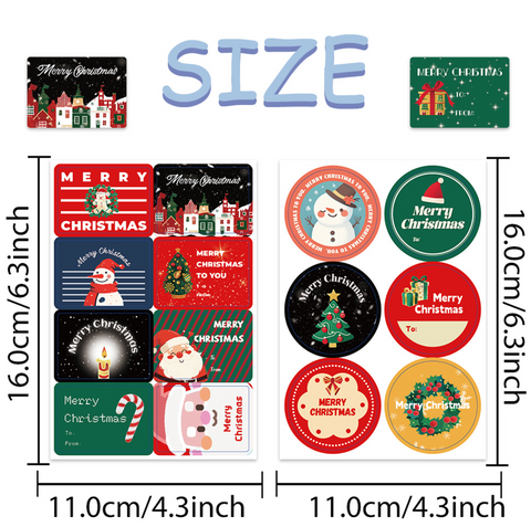 Christmas Present Sticker Tags 8 Pack