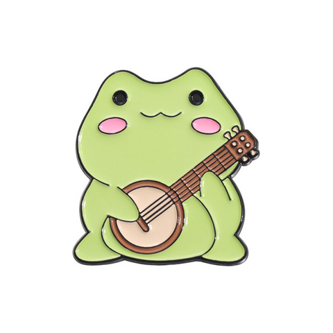Country Frog Banjo Pin