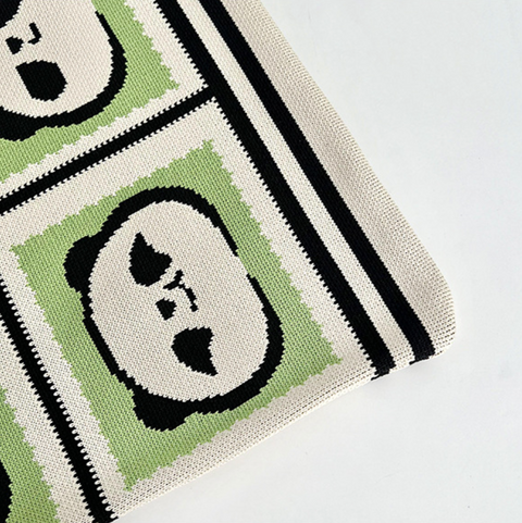 Emoji Panda Café Shoulder Knit Tote