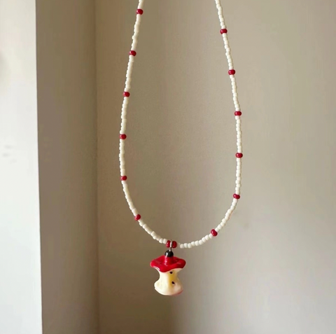 Red Apple Core Necklace