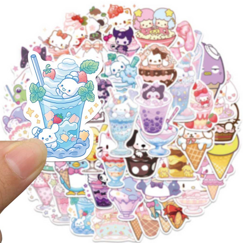 Sanrio Dessert PVC Sticker Pack 50pc