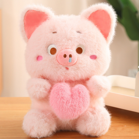 Vibrating Heart Piggy Medium Plush 30cm