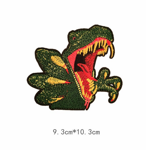 Scary Dinosuar Embroidered Badge Set