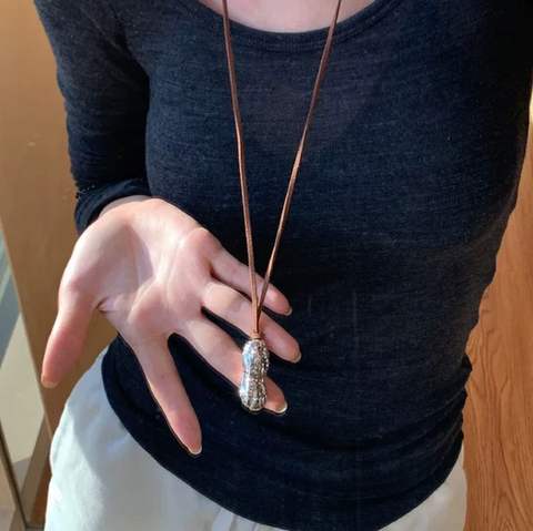 Silver Peanut Necklace