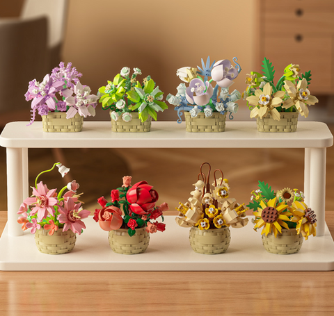 Light Green Gold Dream Flower Building Block