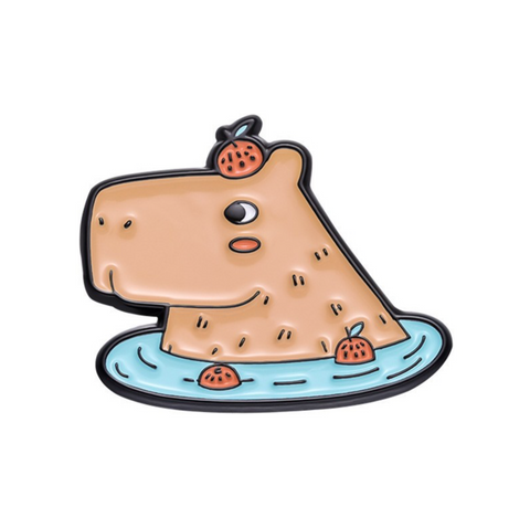 Capybara Orange Pin
