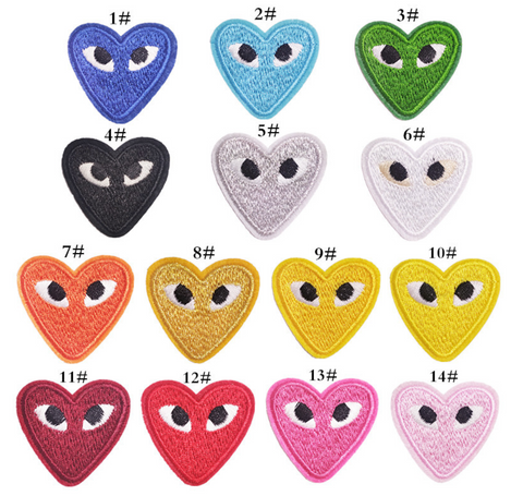 Colorful Hearts Embroidery Badge