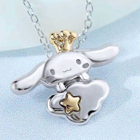 Silver Cinnamonroll Cloud Necklace