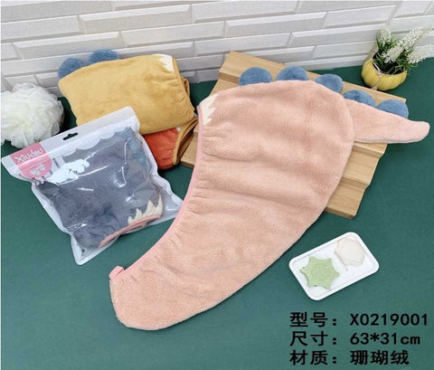Dino Hair Wrap Towel