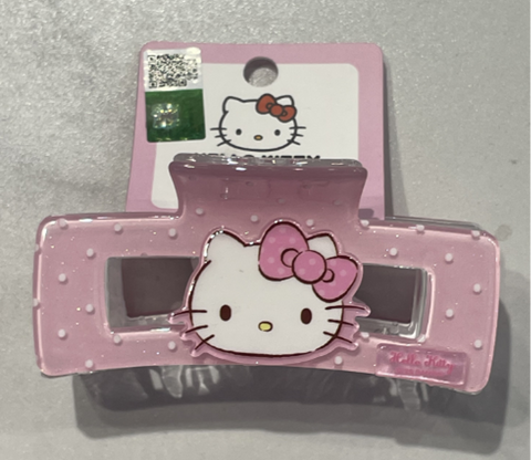 Polka Dot Square Hello Kitty Hair Claw