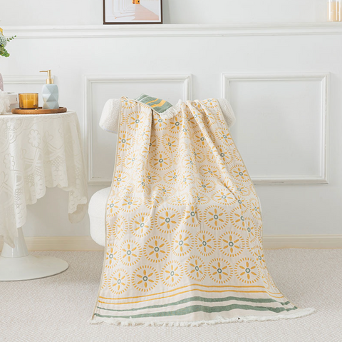 Kanal Yellow Cotton Towel Blanket 80*160cm