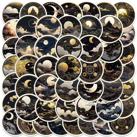 Golden Moon PVC Sticker Pack 50pc