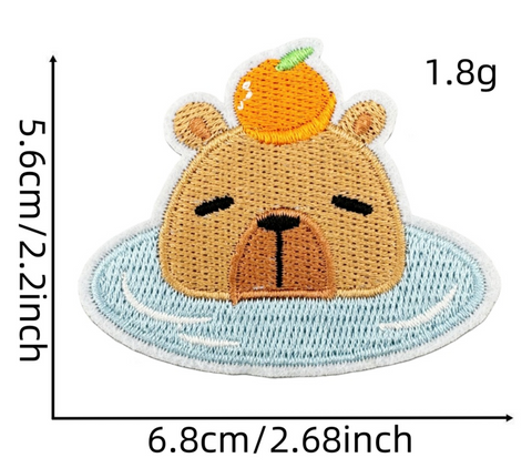 Capybara Embroidery Badge