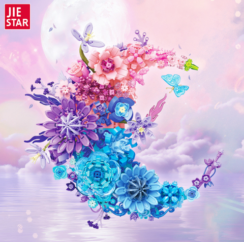 Moon Flower Pink Dream Castle Building Block