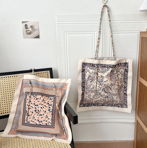 Bohemian Reversible Square Canvas Tote