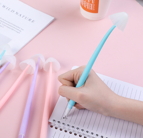UV Activated Mushroom 0.5mm Black Gel Ink Pen