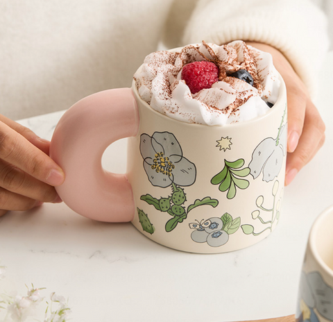 Cute Thick Handle Ceramic Mug 550ml