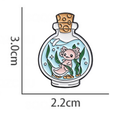 Axolotl in a Bottle Pin