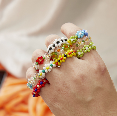 Beaded Daisy Ring