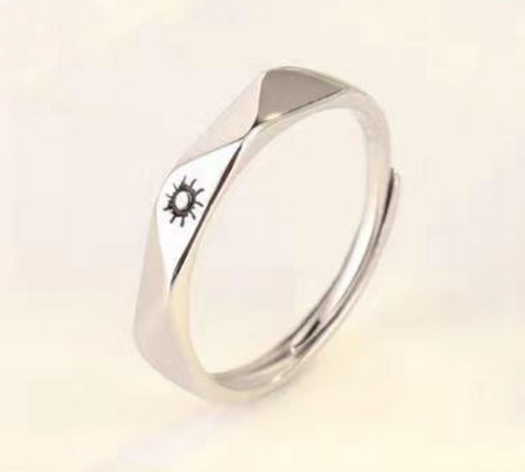 Sun and Moon Angled Ring