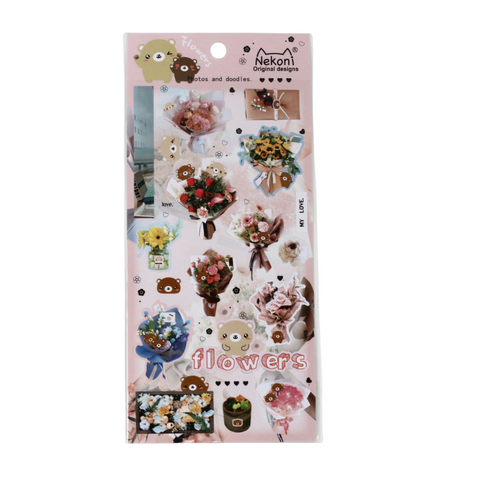 Bear Flower Room Stickers