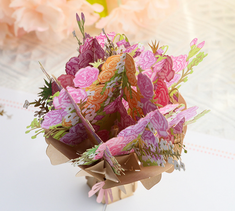 Pop Out Card Carnation Bouquet