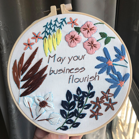 May your Business Flourish 20cm Embroidery