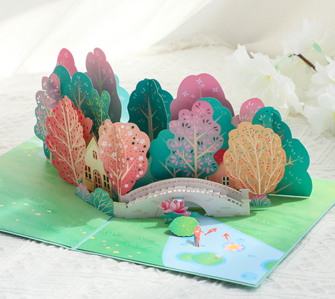 Pop Out Card Colorful Forest