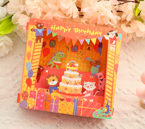 Pop Out Card Happy Birthday Pets