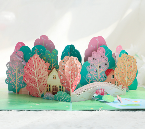 Pop Out Card Colorful Forest
