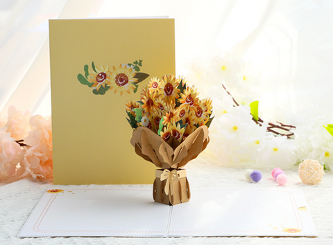 Pop Out Card Sunflower Bouquet