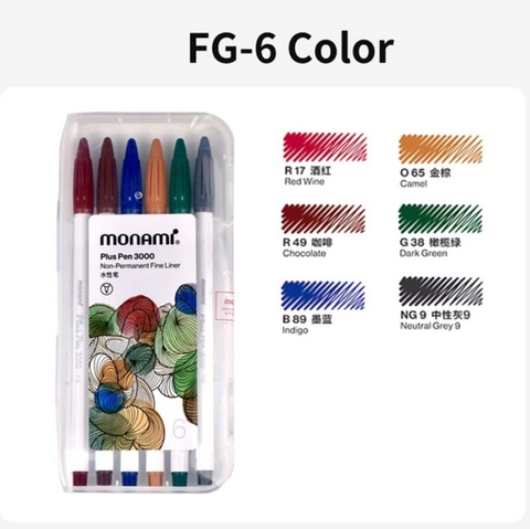 Monami Plus Pen - 12 Set Regular Color