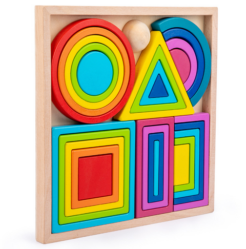 Colorful Wood Blocks in Square - Large