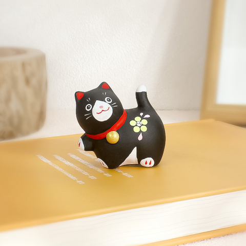 Lucky Healing Cat Ceramic Black