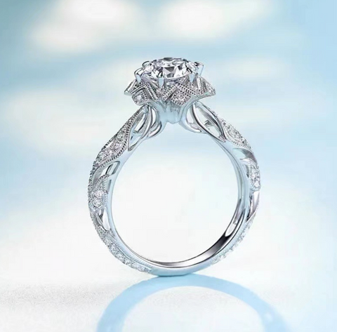 Embossed Crystal Ring