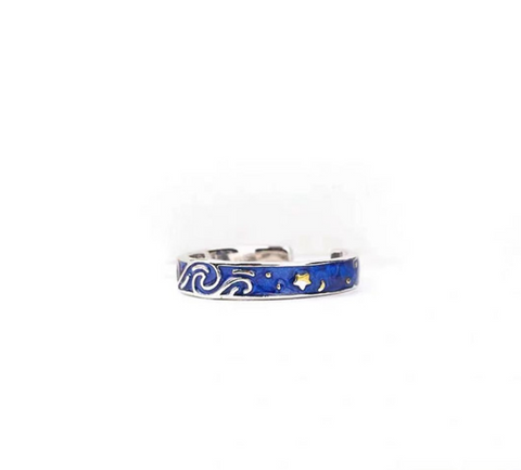 Blue Moon Engraved Ring