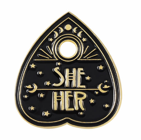 Pronoun Ouija Planchette Pins