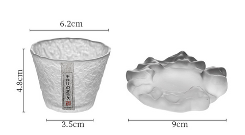 Japanese Style Frosted Glass Teacup Set