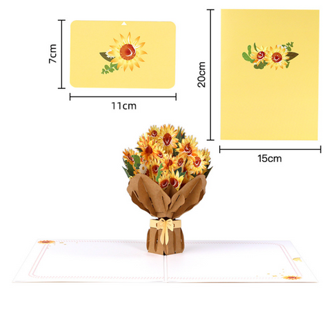 Pop Out Card Sunflower Bouquet