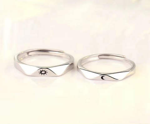 Sun and Moon Angled Ring