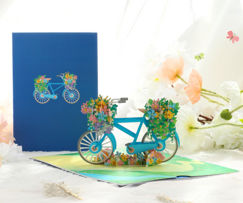 Pop Out Card Bicycle Flower