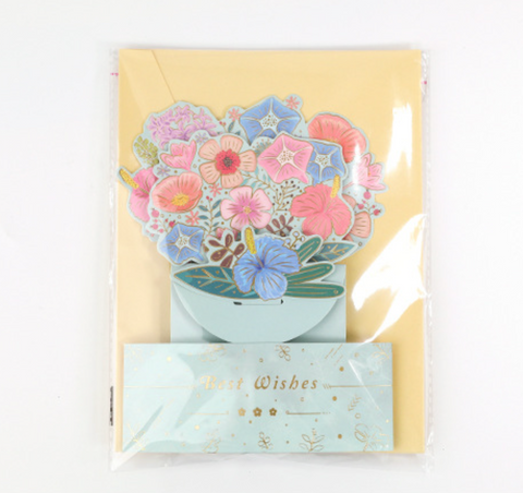 Best Wishes Flower Bouquet Card
