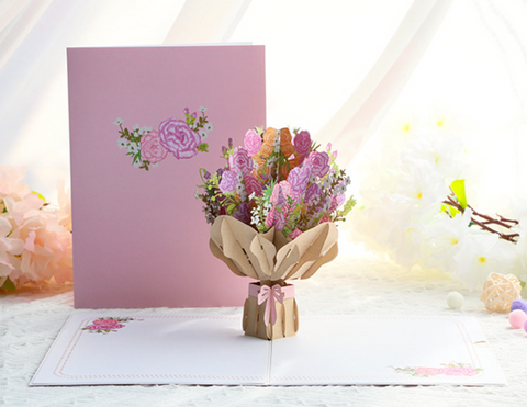 Pop Out Card Carnation Bouquet